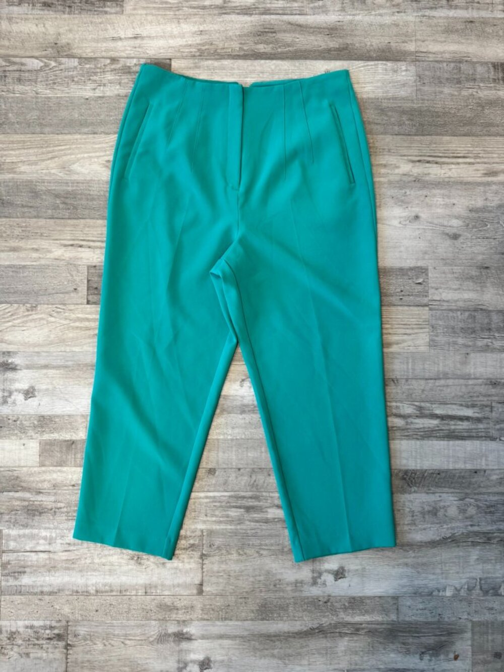 Worthington Teal Green Slim Leg High Rise Ankle Pants Size 14 Career B38